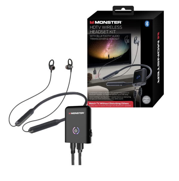 Monster Wireless in Ear Headphone Kit with Bluetooth Transmitter and Headset, All Occasion