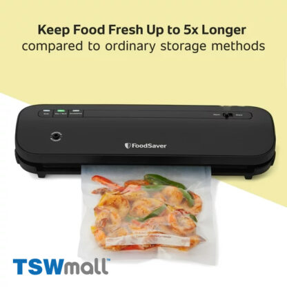 FoodSaver Space-Saving Vacuum Sealer with Bags and Roll, Black - Image 2