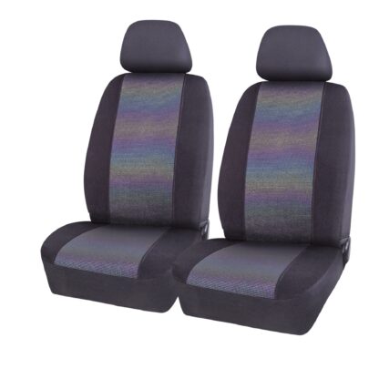 Auto Drive 5 Piece Seat Cover Kit Metallic Rainbow Polyester Colorful, Universal Fit, 1903SC76 - Image 3