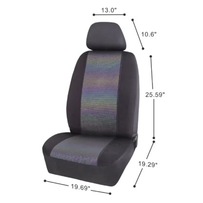 Auto Drive 5 Piece Seat Cover Kit Metallic Rainbow Polyester Colorful, Universal Fit, 1903SC76 - Image 4